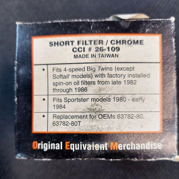 CUSTOM CHROME PREMIUM Shorty OIL FILTER  fits HARLEY DAVIDSON #26-109 1980-1986 - Picture 2 of 2